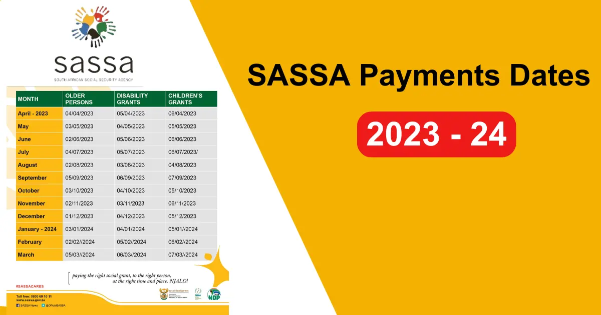 SASSA Payment Dates For Old Age Pension